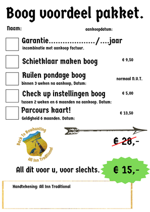 All Inn Traditional Boog voordeel pakket per aangekochte  boog - afb. 1