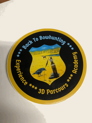 Back To Bowhunting aandenken Vinyl  1x Sticker  dia 103mm - afb. 1