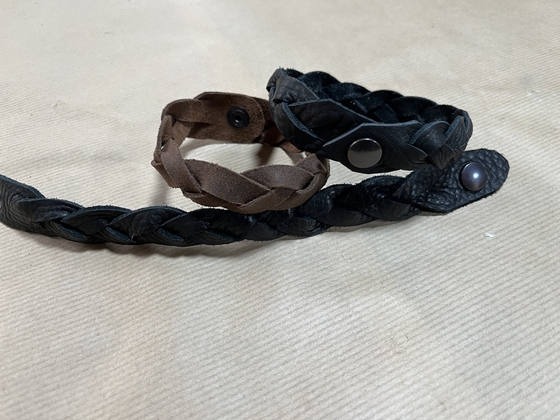 .Raven Rock Gevlochten lederen armband Leder 1x Zwart 25cm verzenden - afb. 1