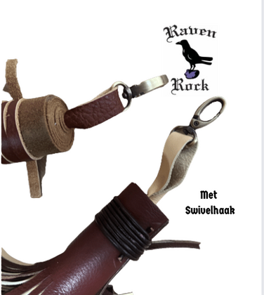 .Raven Rock  Pijl Reiniger/Pijl Poetser Leder 1x twee kleur zwart met Swivelhaak - afb. 1