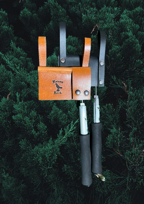 Bodnik telescopische vind haak RVS & Aluminium model 1 met riemhouder bruin - afb. 1