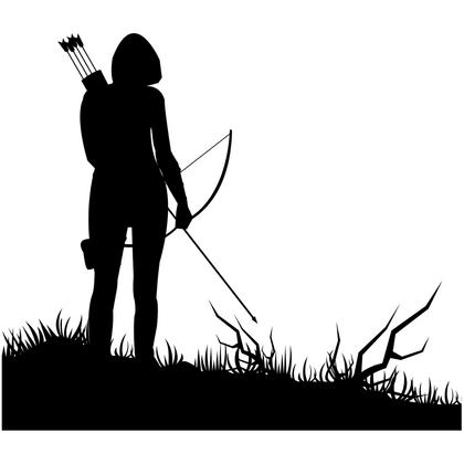 .Raven Rock Wild Life Runderlap  met afbeelding "Bow Hunter" - afb. 1