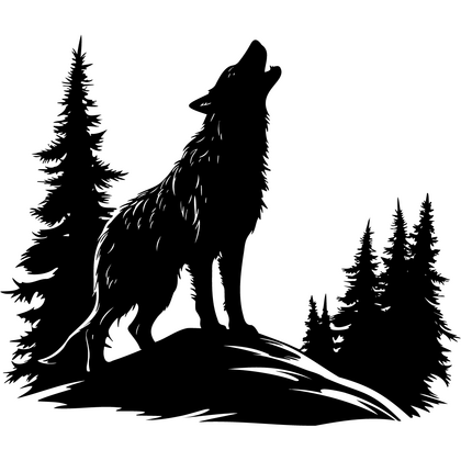 .Raven Rock Wild Life Runderlap  met afbeelding "Huilende Wolf" - afb. 1