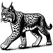 .Raven Rock Wild Life Runderlap  met afbeelding "Lynx " - afb. 1