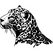 .Raven Rock Wild Life Runderlap  met afbeelding "Panter kop 2" - afb. 1