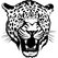 .Raven Rock Wild Life Runderlap  met afbeelding "Panter kop 1" - afb. 1