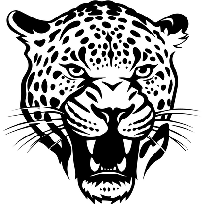 .Raven Rock Wild Life Runderlap  met afbeelding "Panter kop 1" - afb. 1